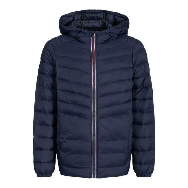 Куртка стеганая с капюшоном cиний темный JACK & JONES JUNIOR