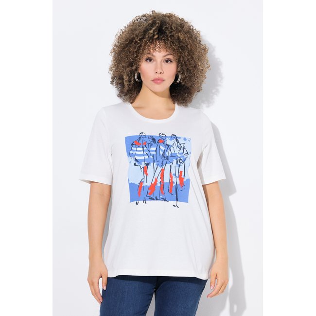 T-shirt imprimé mannequins blanc cassé <span itemprop=