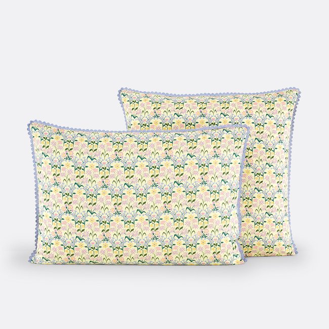 Funda de almohada de algodón reciclado al 50%, Michi estampado floral <span itemprop=