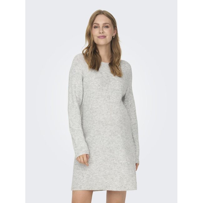 OLMCAROL Robe longue Robe en maille grise - light grey melange <span itemprop=