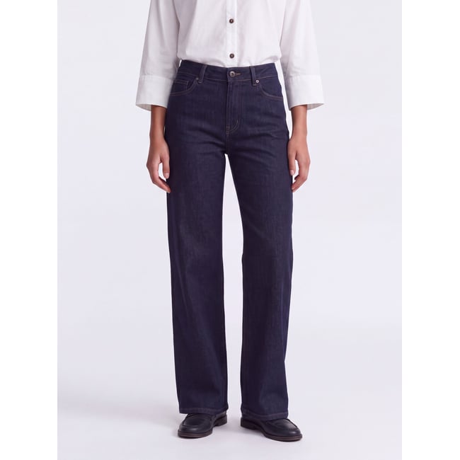 Jean À Jambe Large dark blue denim 1 <span itemprop=