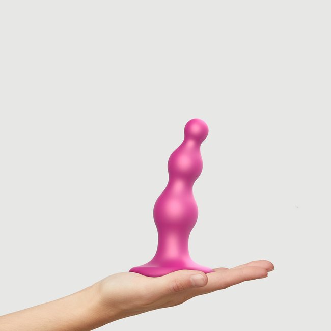 Dildo plug beads metallic, tamanho S rosa <span itemprop=