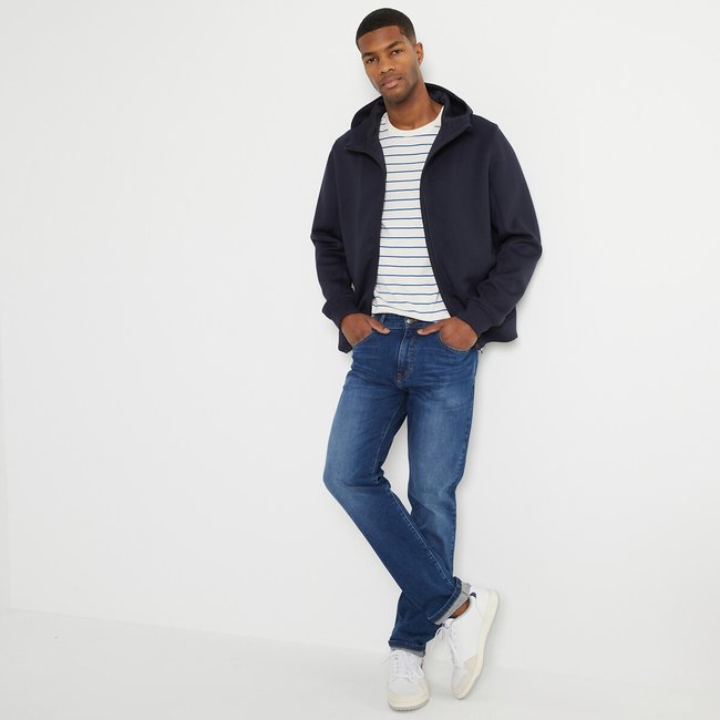 Sweat zippé esprit sport à capuche bleu marine <span itemprop=