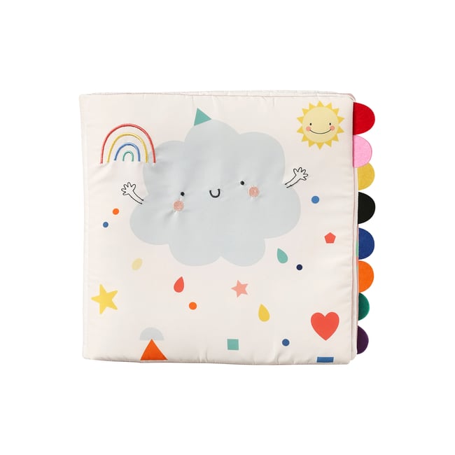 Livre des formes et des couleurs en tissu blanc <span itemprop=