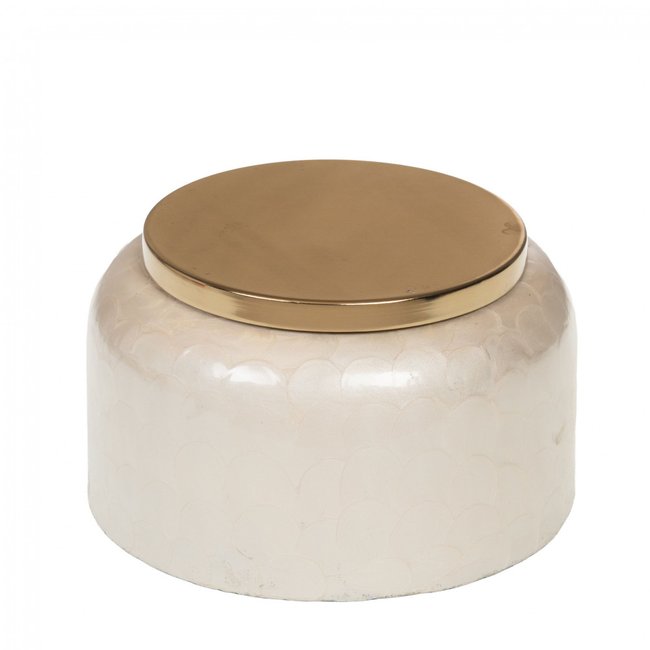 Boîte écaille  22x12 cm Couleur crème / ivoire <span itemprop=