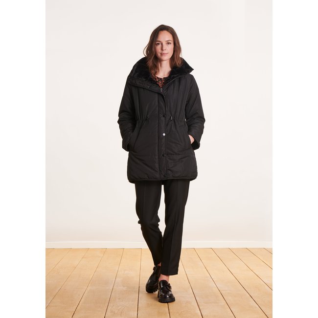Doudoune réversible à capuche noir <span itemprop=