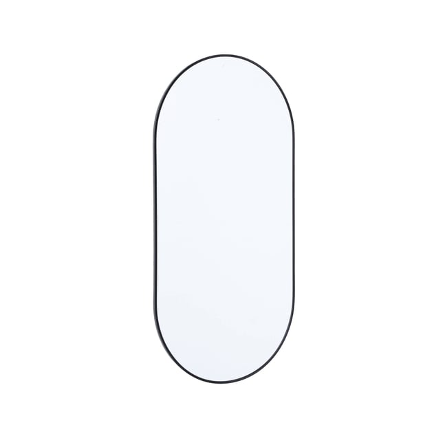 Miroir ovale aluminium 120cm ASHLEY Couleur noir <span itemprop=