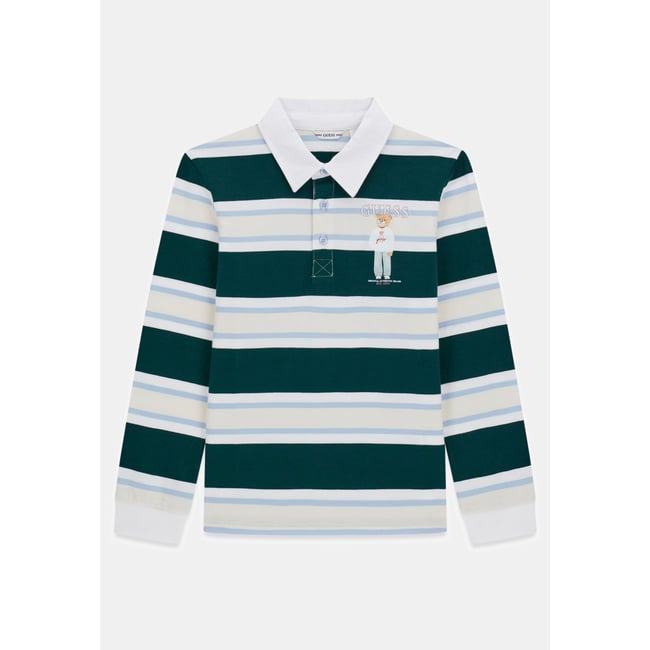 T-Shirt Polo Rayé vert multi <span itemprop=