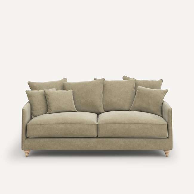 Sofá cama . de terciopelo stonewashed, Lazare gris shiitaké <span itemprop=