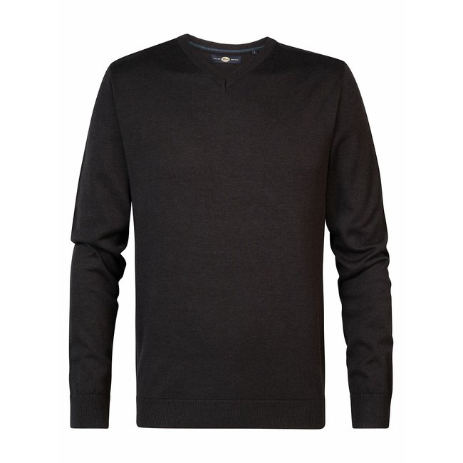 Cotton Mix Jumper with Crew Neck, black, PETROL INDUSTRIES