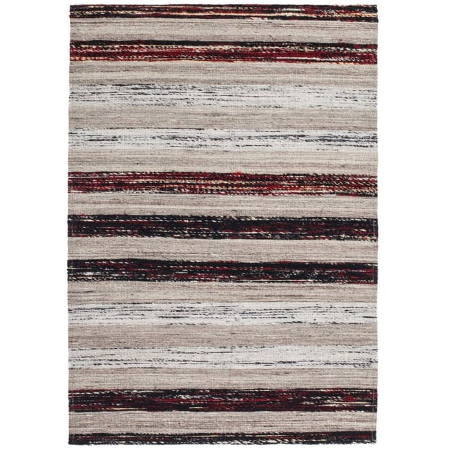 Tapis en laine fait main, DUARTE Couleur noir, blanc <span itemprop=