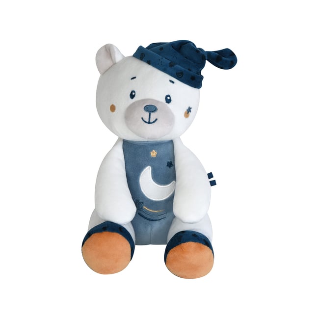 Doudou magidoux ours velours doux bleu <span itemprop=
