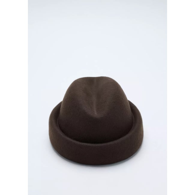 Chapeau 100 % laine chocolat <span itemprop=