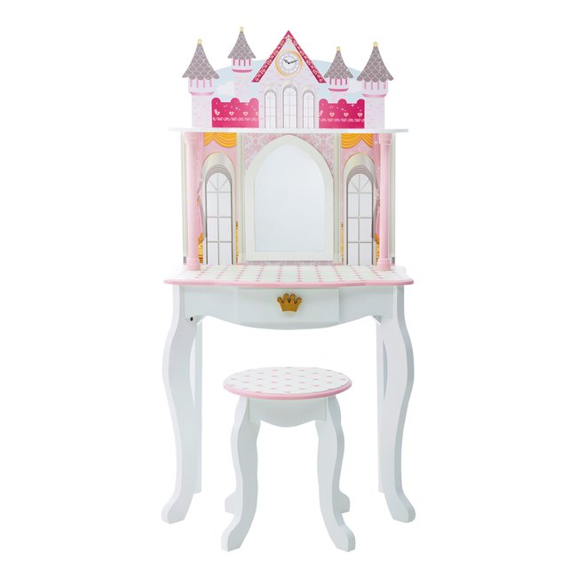 Coiffeuse Tabouret Enfant Bois FASHION PRINTS Couleur blanc <span itemprop=