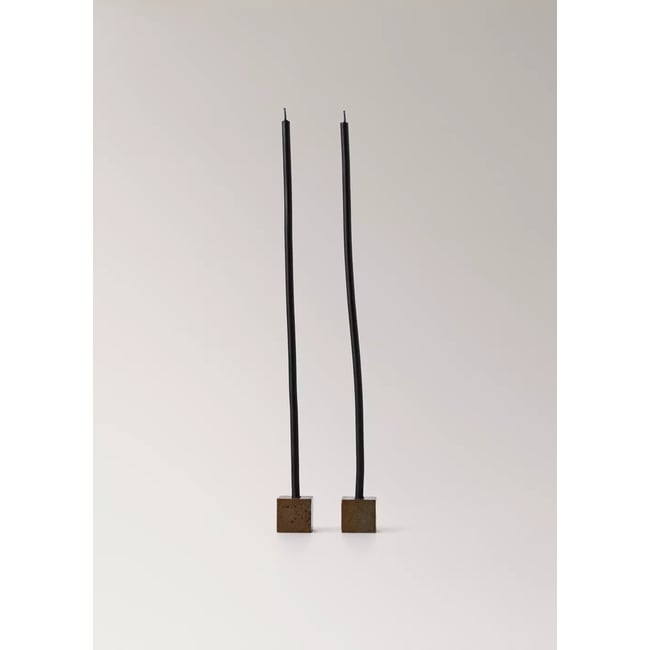 Bougies décoratives, design allongé, détail base 20 pcs Couleur noir <span itemprop=