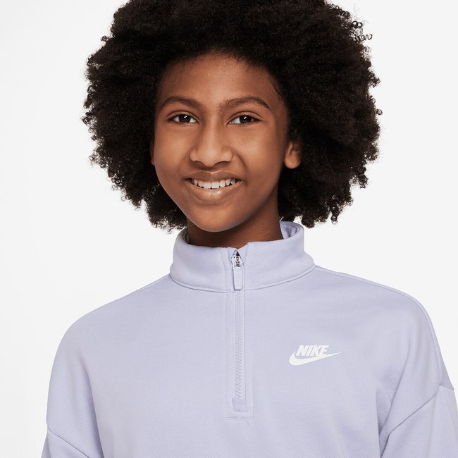 Sweater in molton opstaande kraag lila Nike La Redoute