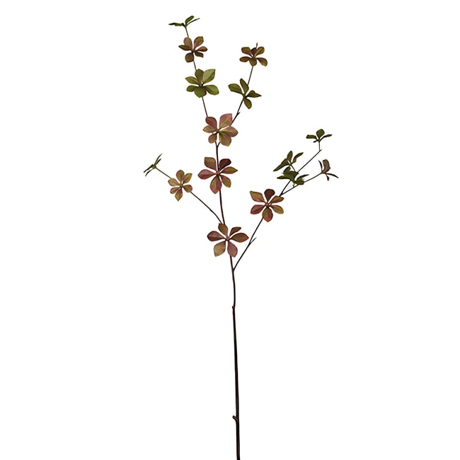 Tige d'enkianthus artificielle H97 Couleur rouge foncé et vert <span itemprop=