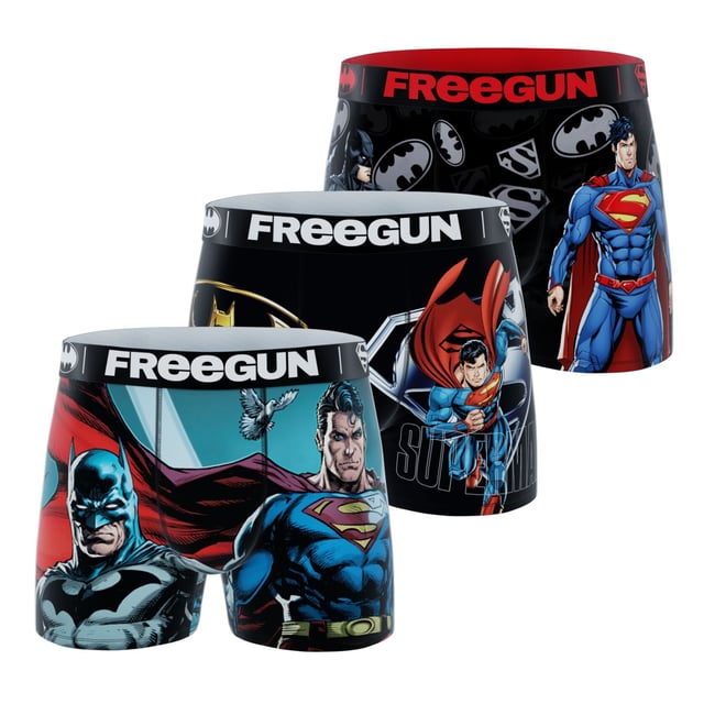 Lot De 3 Boxers Dc Comics noir/gris/bleu/rouge/doré/blanc <span itemprop=