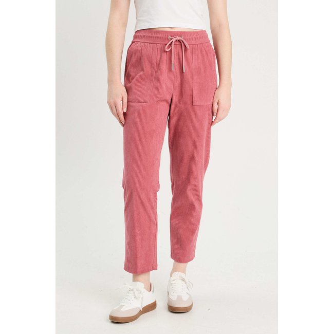 Pantalon slouchy velours vieux rose <span itemprop=