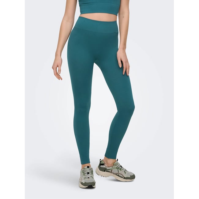 Legging taille haute sans coutures bleu canard <span itemprop=
