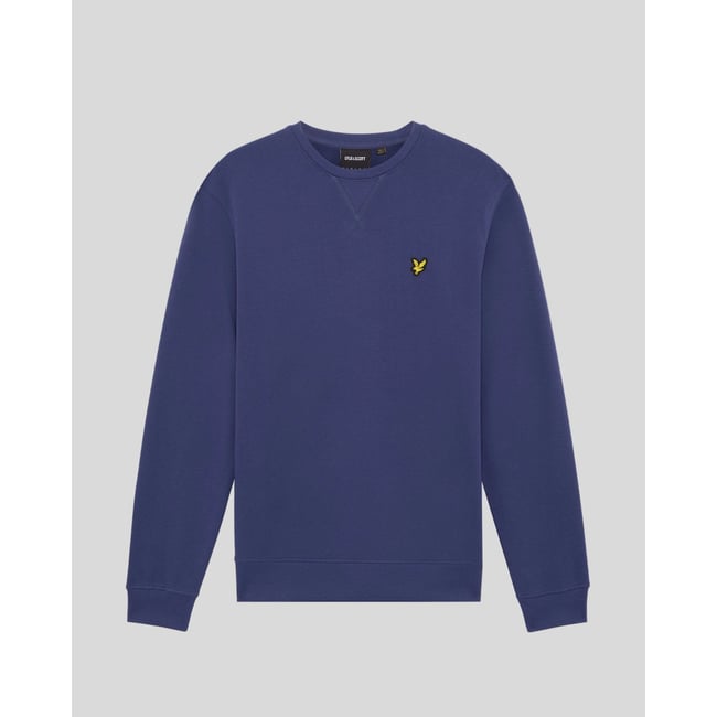 Sweat-shirt col rond en coton bleu intense marine <span itemprop=