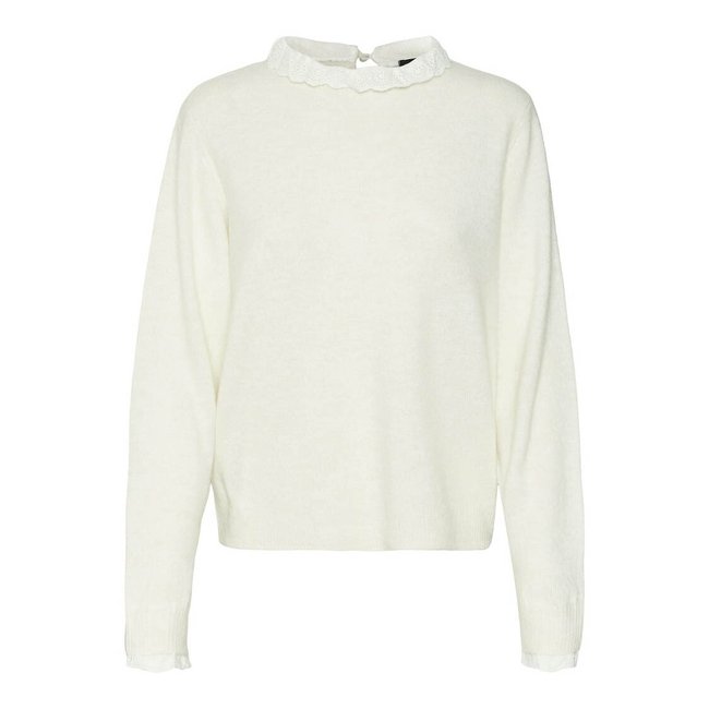 Pull fine maille, col broderie anglaise - VERO MODA