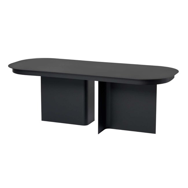 Table basse avec plateau aux bords arrondis et 2 pieds L120 cm - ALMA - CALICOSY