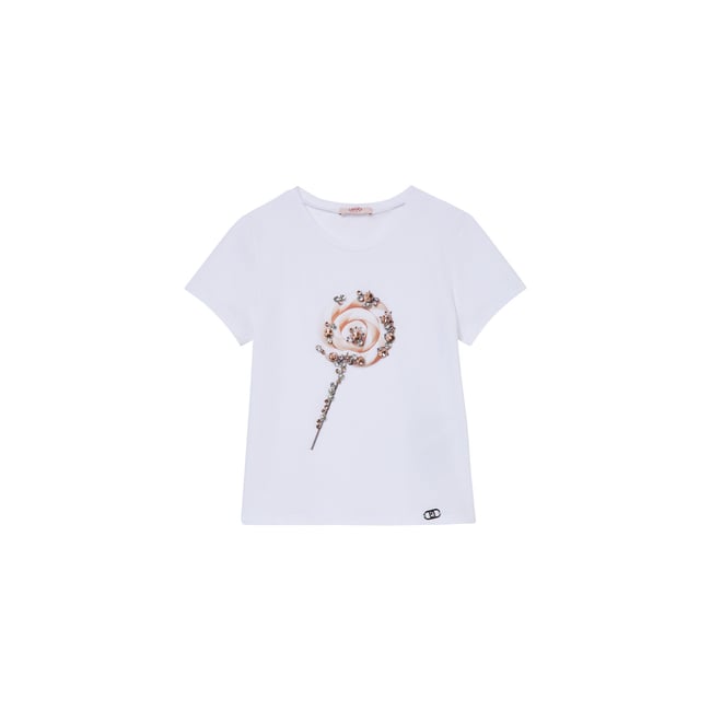 T-shirt avec imprimé et pierres sucette <span itemprop=