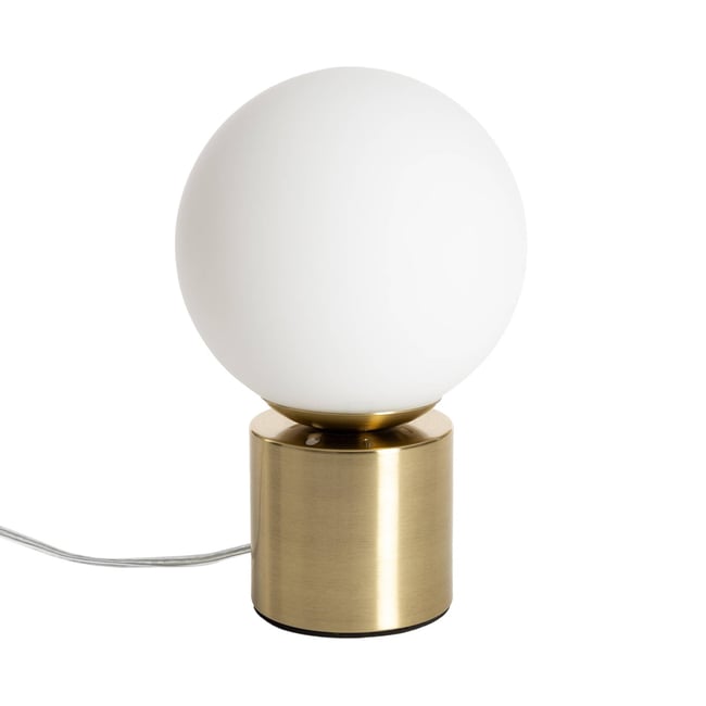 Lampe à poser métal et verre H 25cm NINO Couleur or <span itemprop=