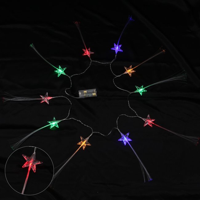 Guirlande lumineuse interieure 10 etoiles fibre optique multicouleur Couleur multicouleur <span itemprop=