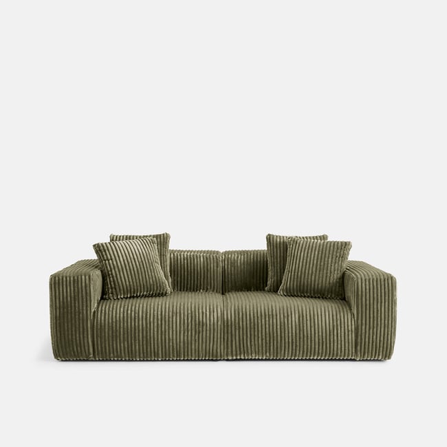 Canapé droit, 3 places, en velours côtelé XL, LIORA - LA REDOUTE INTERIEURS