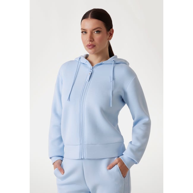 Sweat-Shirt Scuba Avec Maxi Logo Au Dos bleu clair <span itemprop=