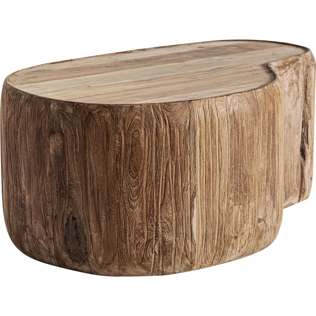 Table basse en bois de chemin de fer style rustique Couleur brun clair bois naturel sablé <span itemprop=