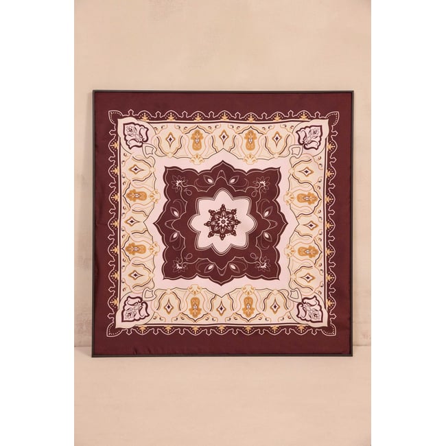 Foulard imprimé bordeaux en soie ROI bordeaux <span itemprop=