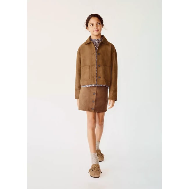Jupe effet daim marron <span itemprop=