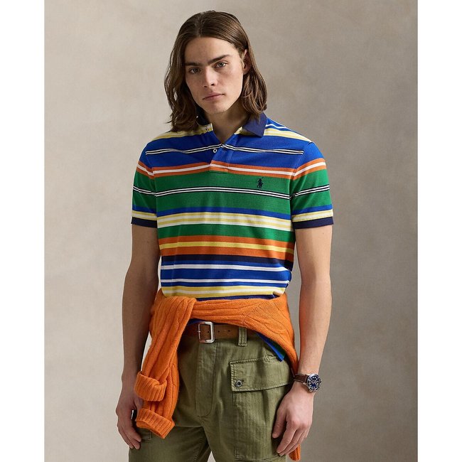 Polo aderente a righe multicolore POLO RALPH LAUREN