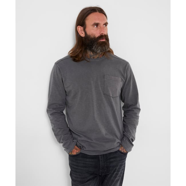 Remarquable Sweat Col Rond Effet Flammé à Bords Bruts gris <span itemprop=