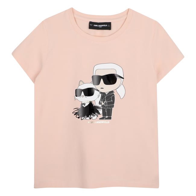 Tee-shirt manches courtes rose petale <span itemprop=