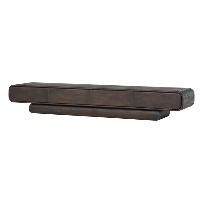 Meuble TV en bois de manguier LOOP Couleur sable <span itemprop=