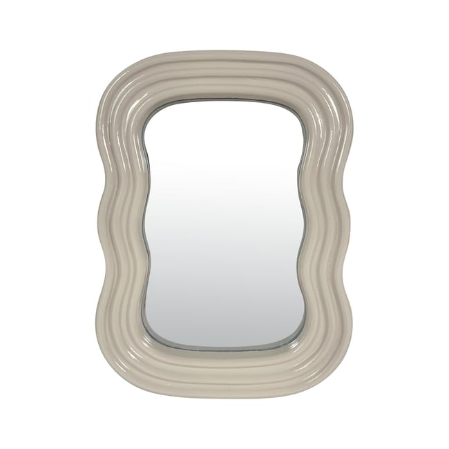 Miroir color ondulé 14x19,5cm Couleur beige <span itemprop=