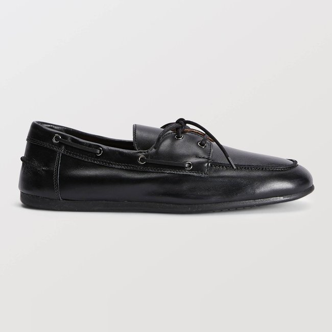 Chaussures bateau à lacets en cuir - MONOPRIX