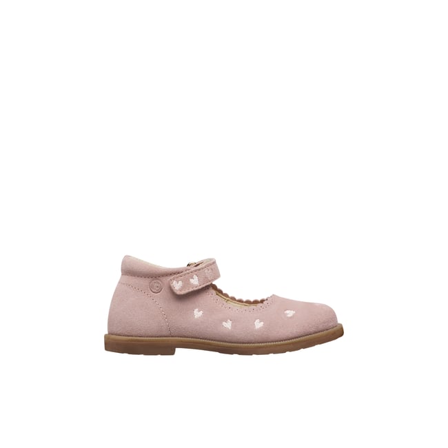 Ballerines en daim PLINPI 2 EMBR.HEARTS rose-marron <span itemprop=