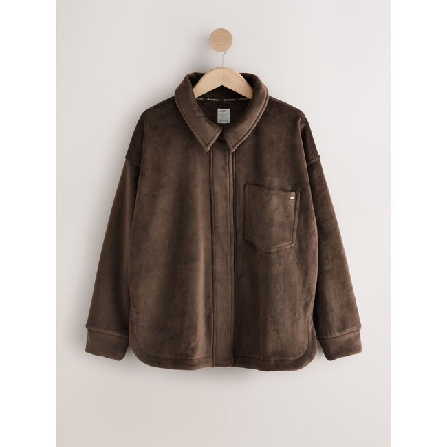 Veste-chemise en velours côtelé marron chocolat <span itemprop=