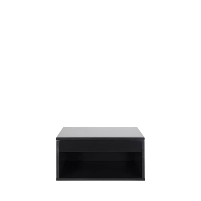 Table de chevet murale 1 niche, 1 tiroir en bois- MANO Couleur noir <span itemprop=