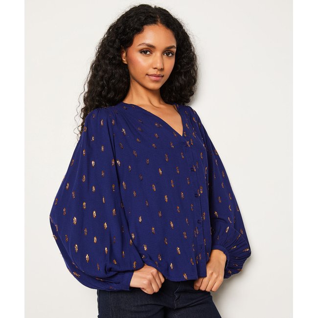 Chemise Col V Dallas Cowboys – Femme, Taille S, Bleu/blanc Avec Sequins (occasion)