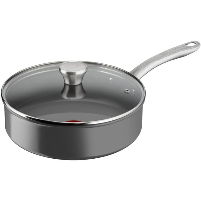 Sauteuse Manche fixe Renew+ 24cm avec couvercle blanc <span itemprop=