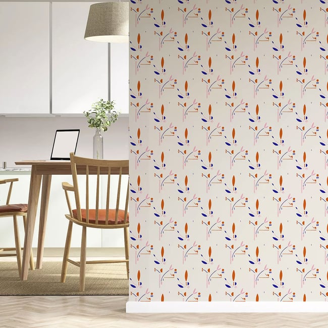 Papier peint symbolique floral Couleur intissé <span itemprop=