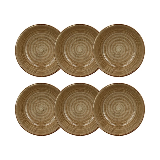Lot de 6 bols 90cl en grès, TURBOLINO Couleur marron <span itemprop=