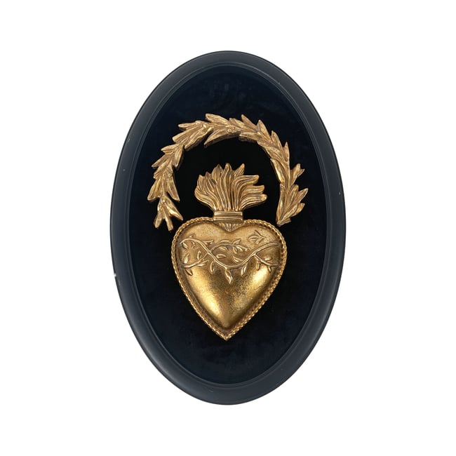 Déco murale velours ex-voto 19x29cm Couleur noir <span itemprop=