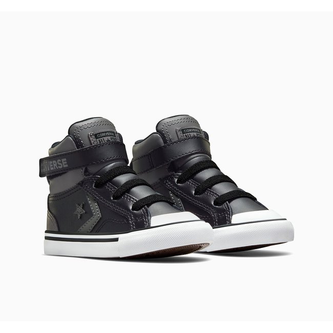 Kids' Pro Blaze Strap Hi Sport Lux High Top Trainers in Leather, grey/black, CONVERSE
